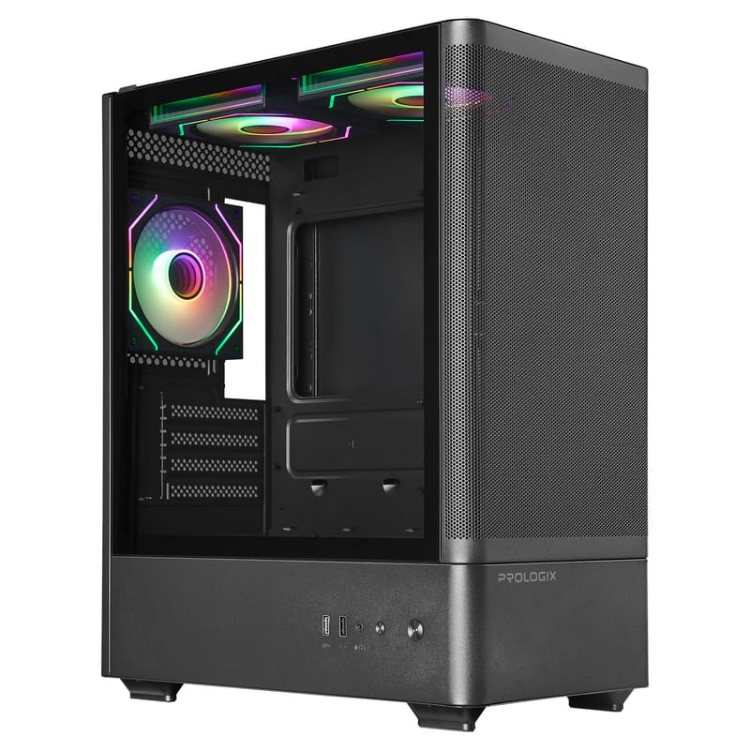  Зображення Корпус Prologix Lumi GM-01MAB Mesh Black 