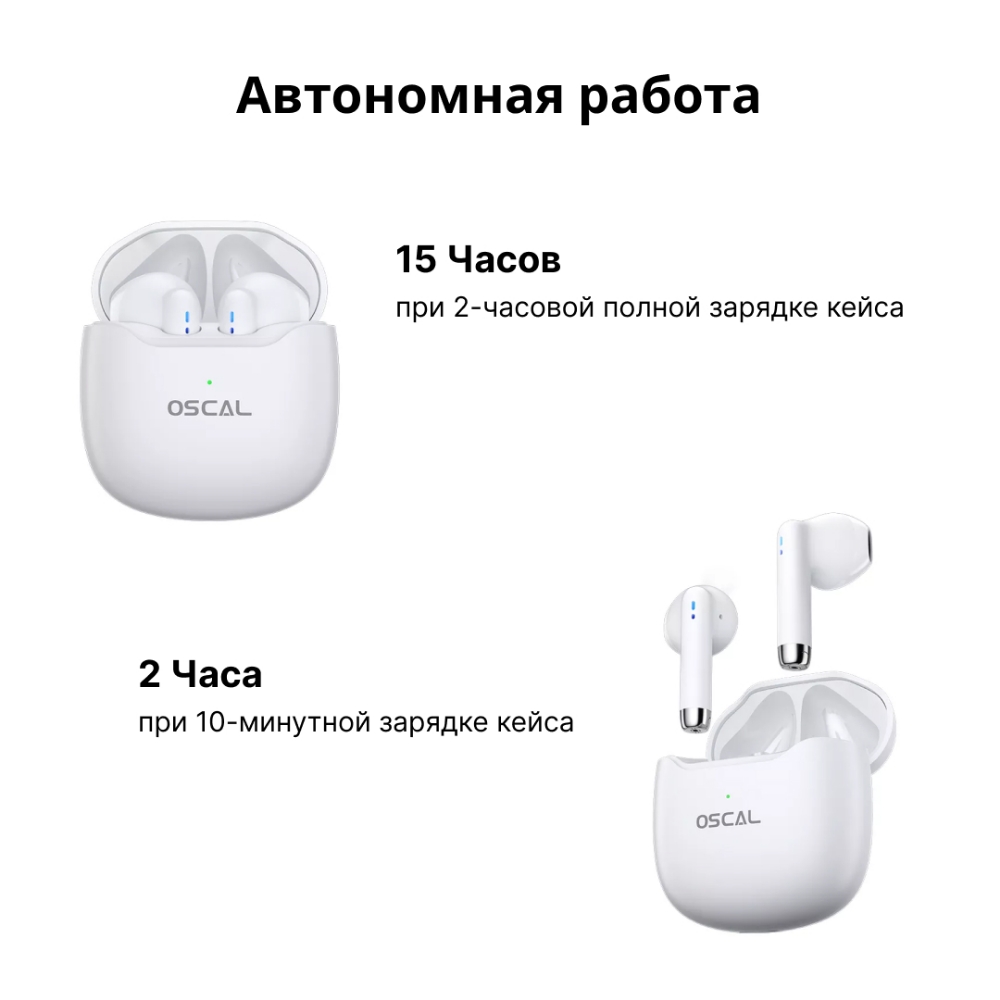 Bluetooth-garnitura Oscal HiBuds 5 White